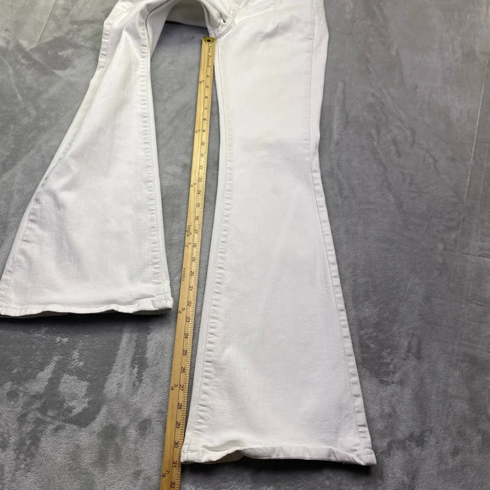 Free People We The Free Just Float On Flare Jeans White High Rise Bell Bottom 26